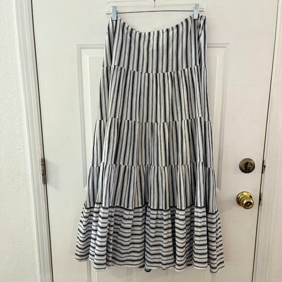 Lauren Ralph Lauren Dresses & Skirts - Lauren Ralph Lauren Black Label Tiered Striped Hippie BoHo Maxi Skirt Sz Lr